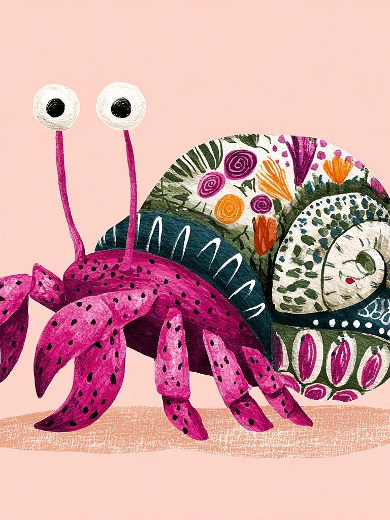 Whimsical Snail Illustration Poster. poster — illustration art