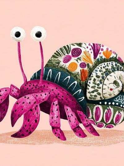 Whimsical Snail Illustration Poster. poster print