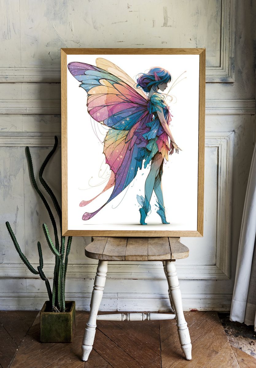 Butterfly Fairy Illustration Poster. room preview