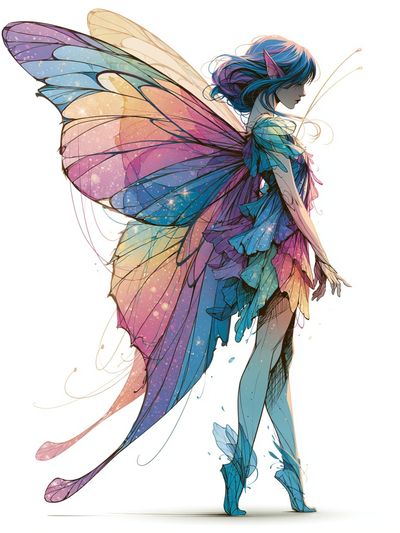 Butterfly Fairy Illustration Poster.