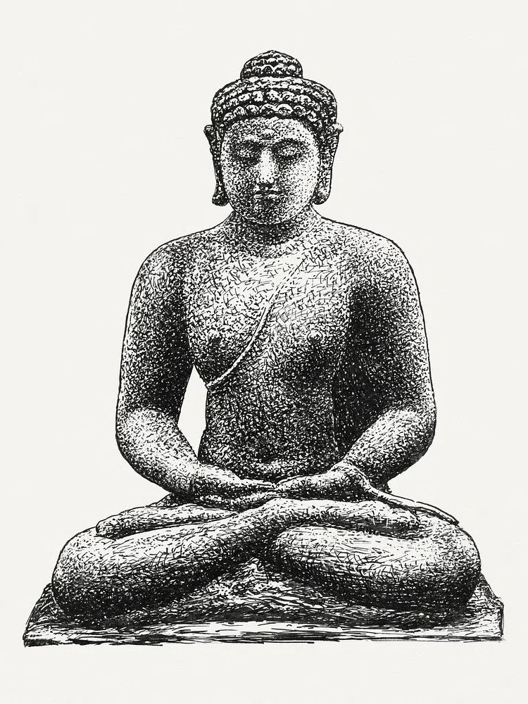 Buddha Borobudur (ca. 1891–1941) drawing. poster detail