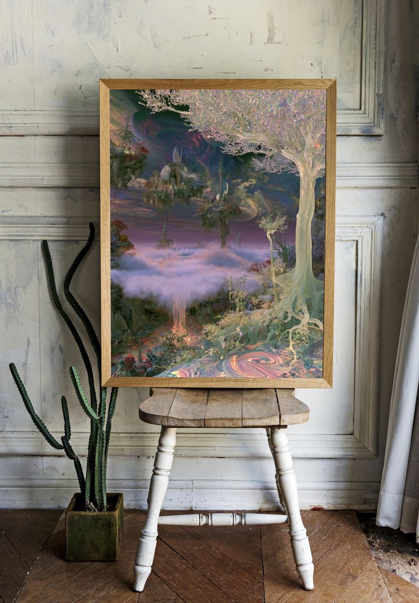 Dreamlike Fantasy Landscape Print. — room view 1