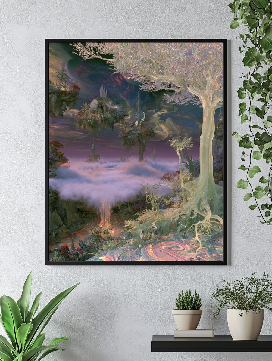 Dreamlike Fantasy Landscape Print. — room view 4