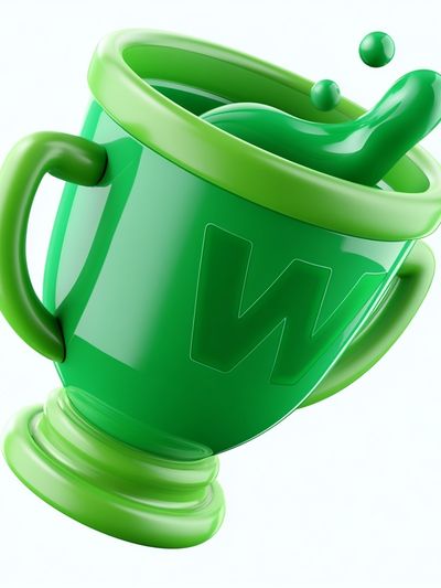 Green Trophy Illustration Poster.