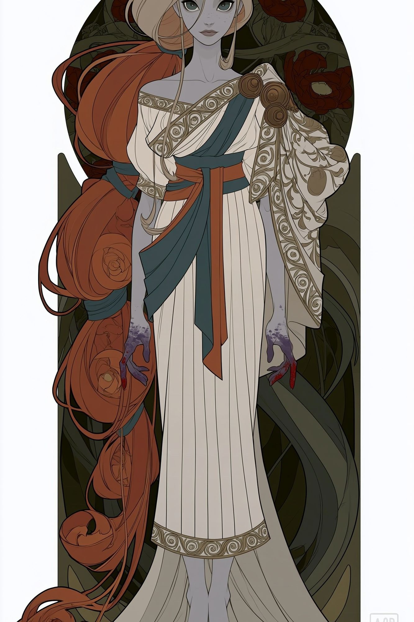 Art Nouveau Goddess Illustration Poster. poster — illustration art