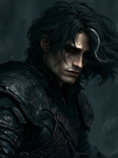 Dark Fantasy Warrior Portrait Print. poster