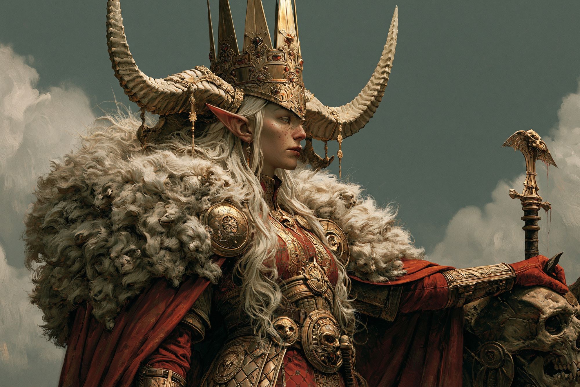 Horned Queen Fantasy Print. poster — illustration art