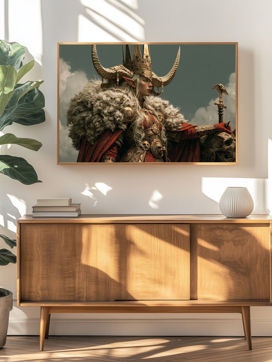 Horned Queen Fantasy Print. — room view 3