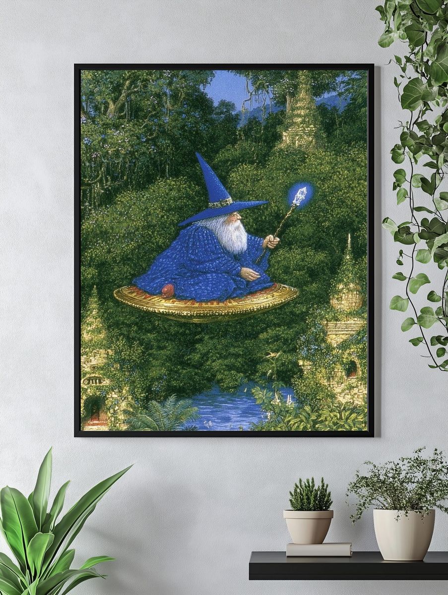 Wizard in Enchanted Forest Print. — room view 4