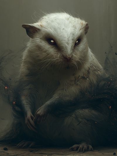 Mystic White Rat Illustration Poster. poster