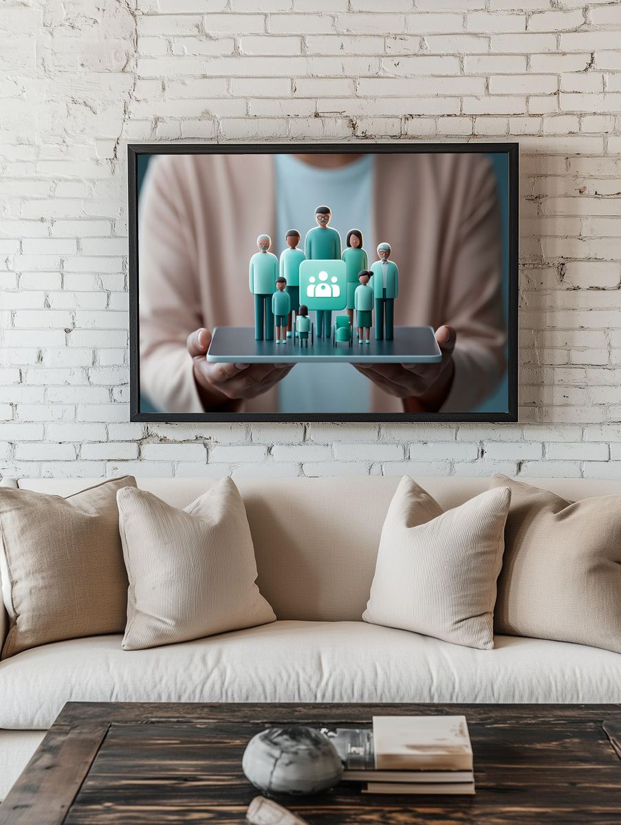 Community Network Illustration Poster. room preview