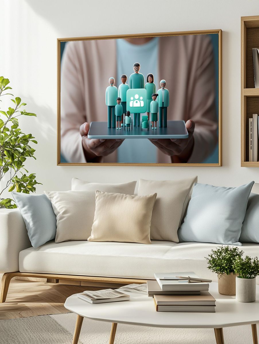 Community Network Illustration Poster. — room view 2