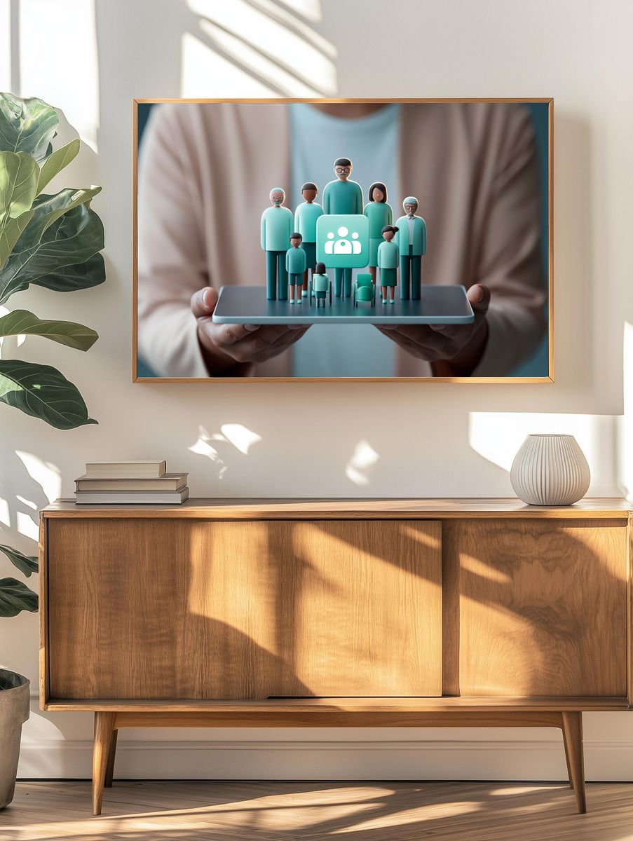 Community Network Illustration Poster. — room view 3