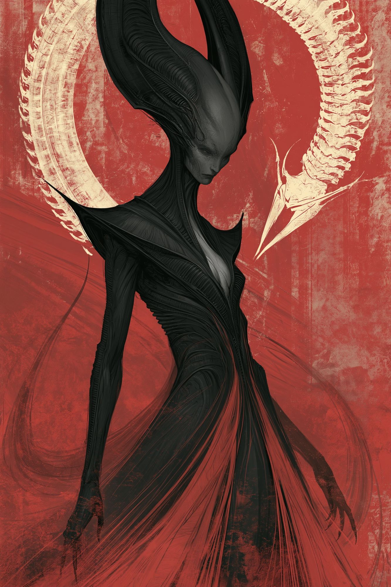 Alien Figure Digital Art Poster. poster — illustration art