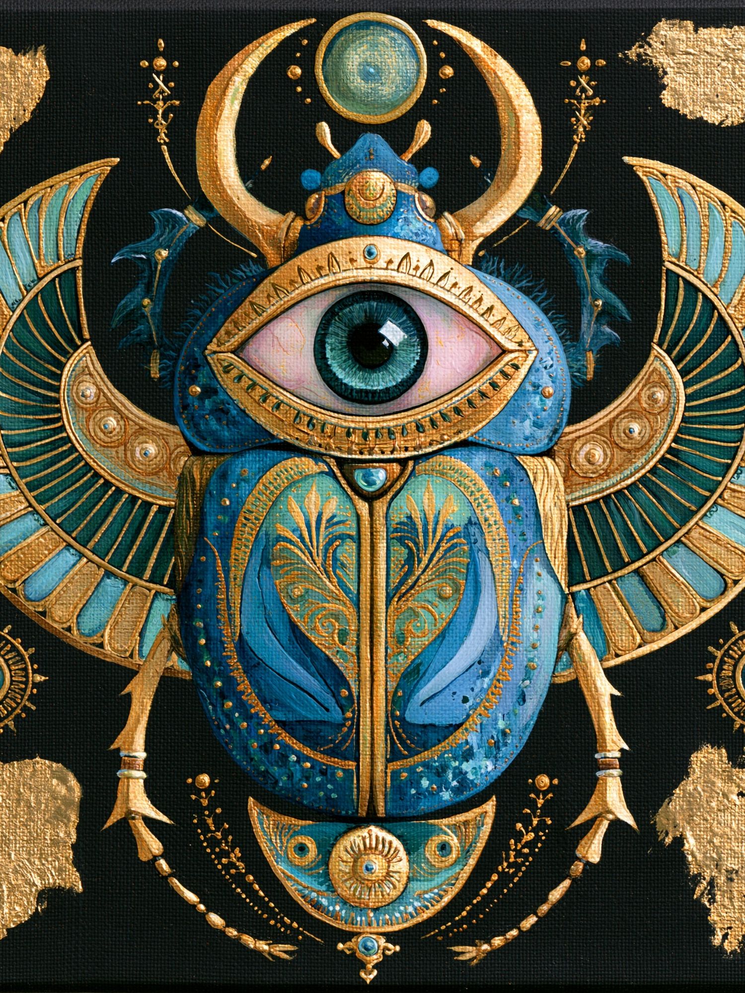 Egyptian Eye Scarab Illustration Poster. poster detail