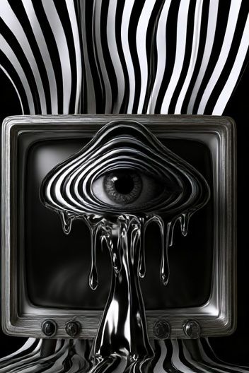 Surreal Eye Television Print. poster detail