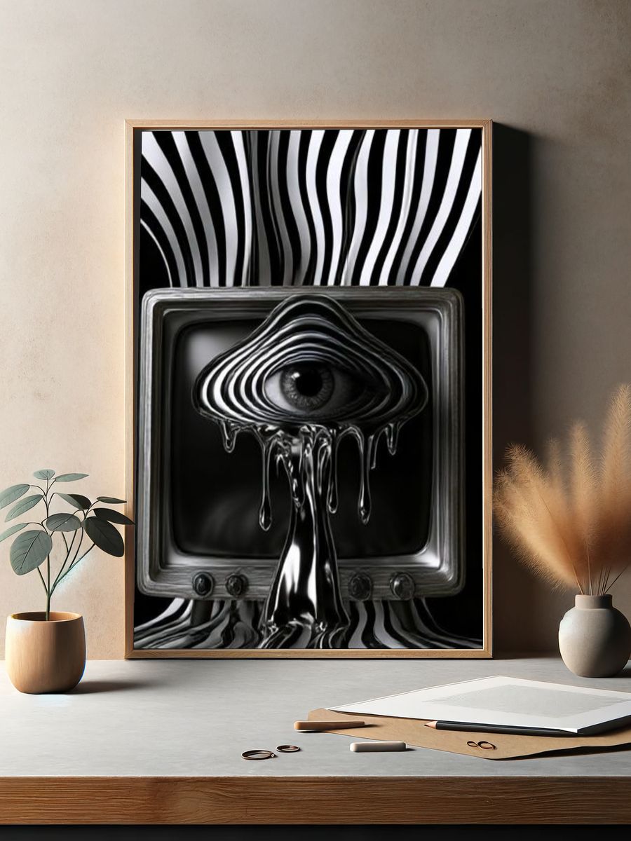 Surreal Eye Television Print. — room view 2