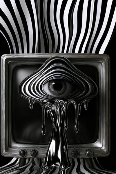 Surreal Eye Television Print. poster