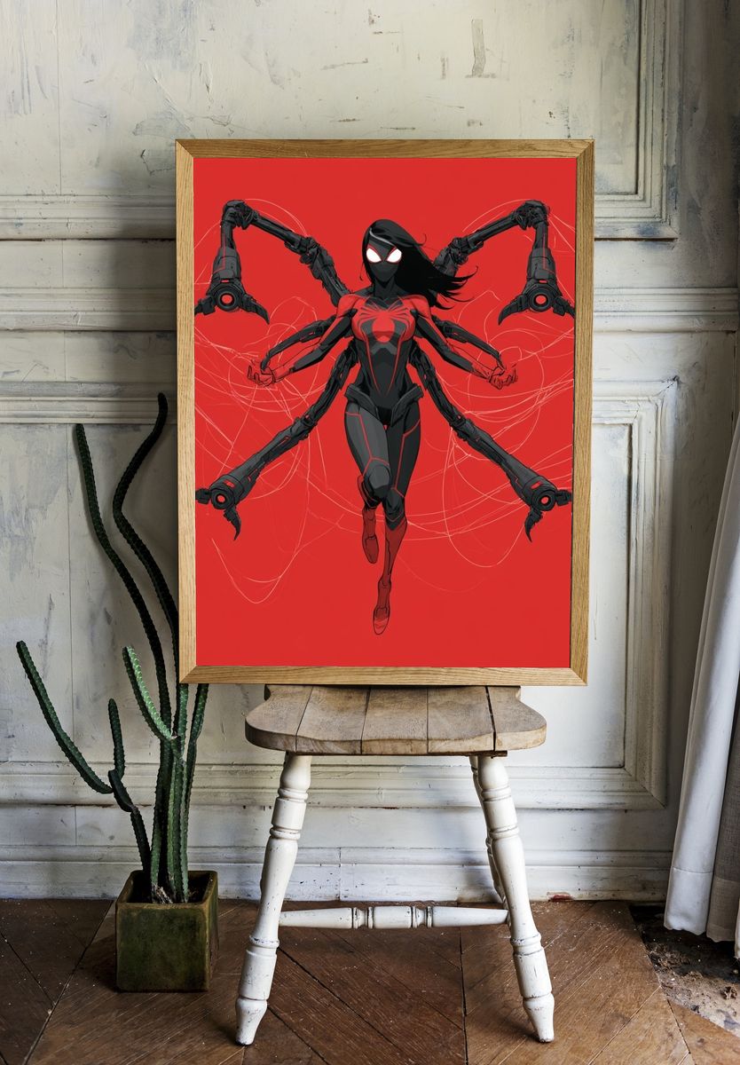 Spider-Gwen Digital Art Poster. — room view 1