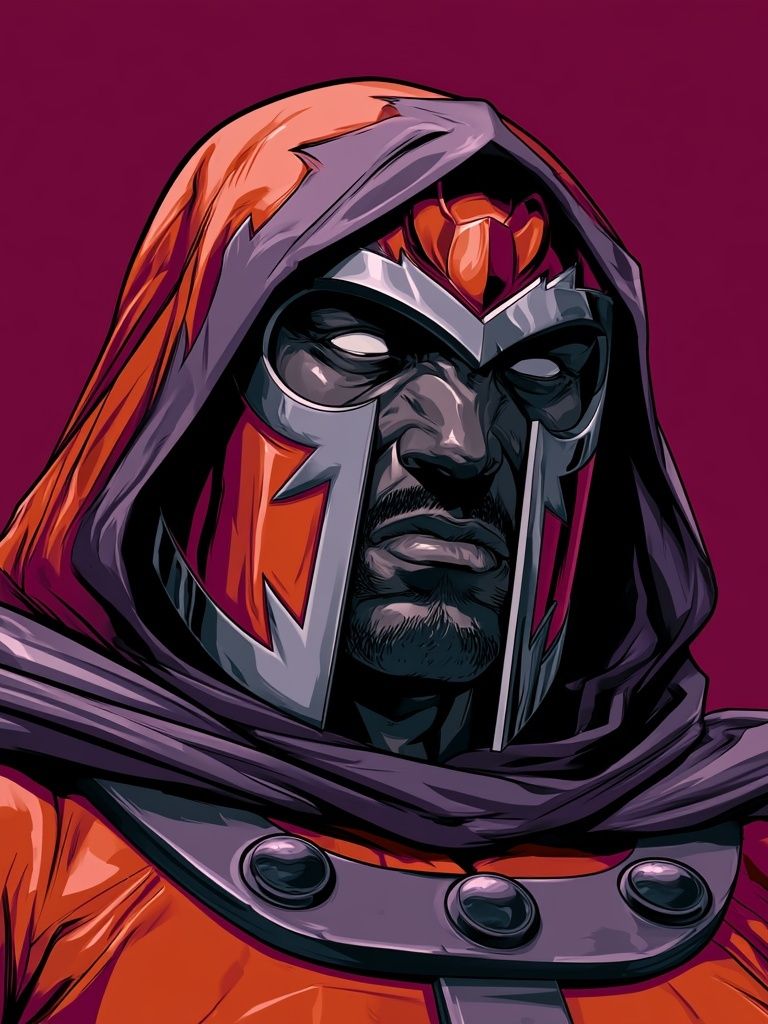 Magneto Portrait Illustration Poster. poster detail