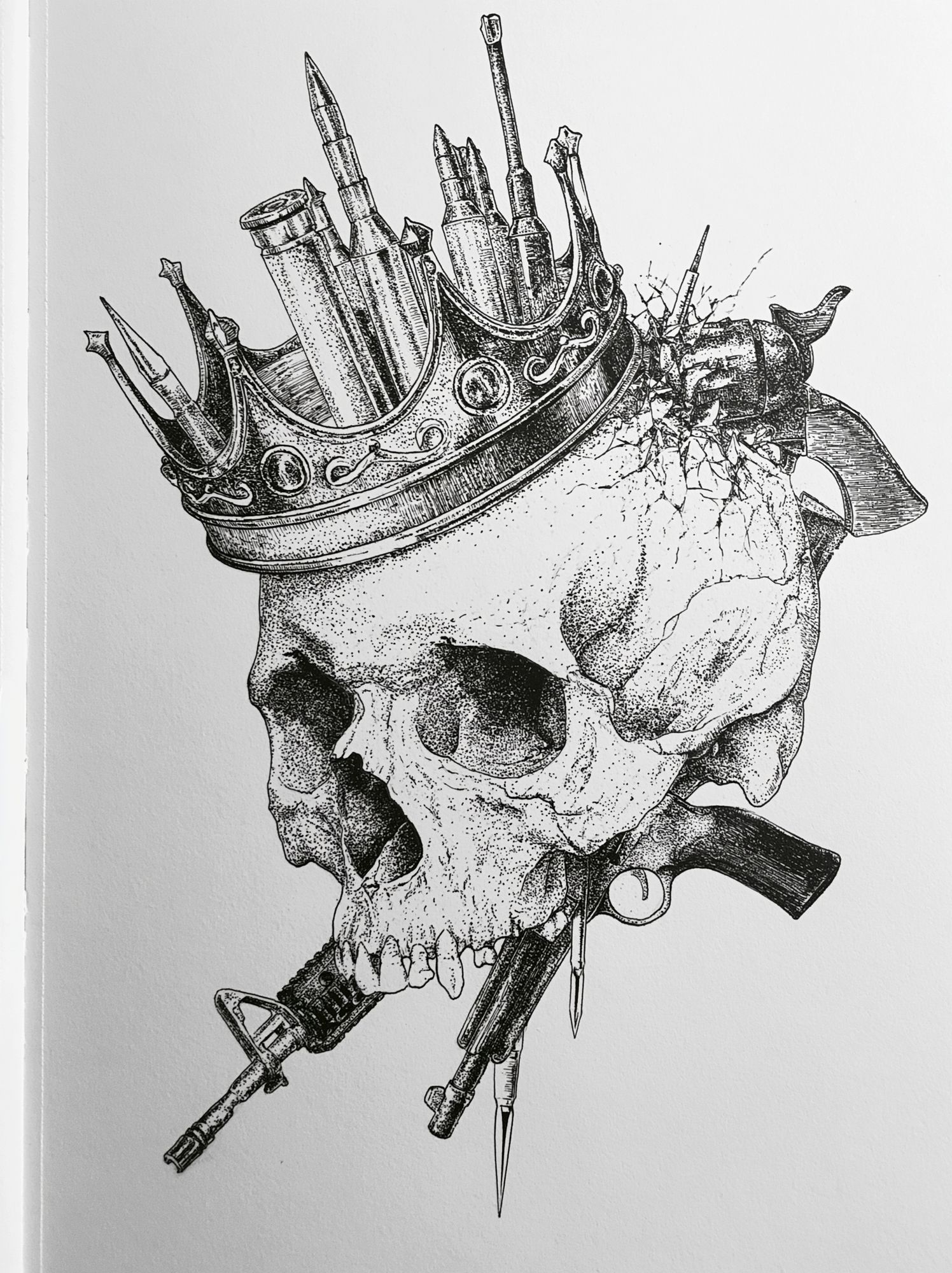 Crowned Skull Ink Poster. poster — illustration art