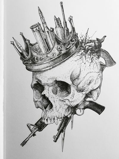 Crowned Skull Ink Poster.