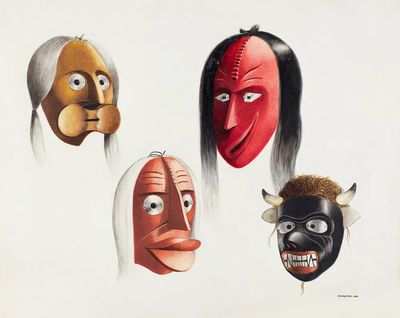 Masks (ca. 1938) Louis Plogsted. poster print