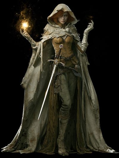 Mystic Hooded Sorceress Fantasy Print. poster print