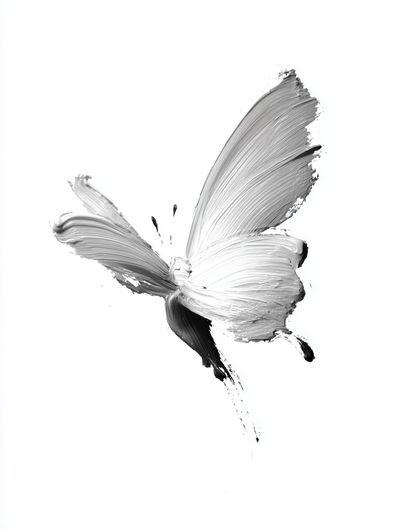 Monochrome Butterfly Ink Poster. poster print