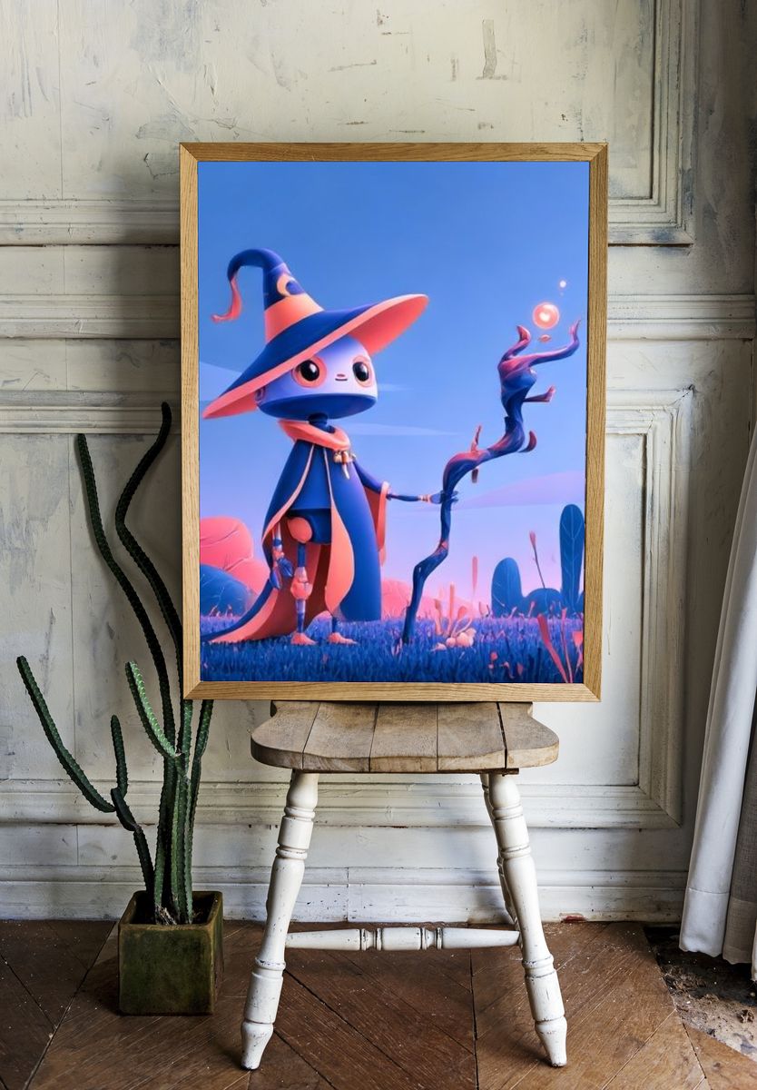 Wizard Character Digital Art Poster. — room view 1