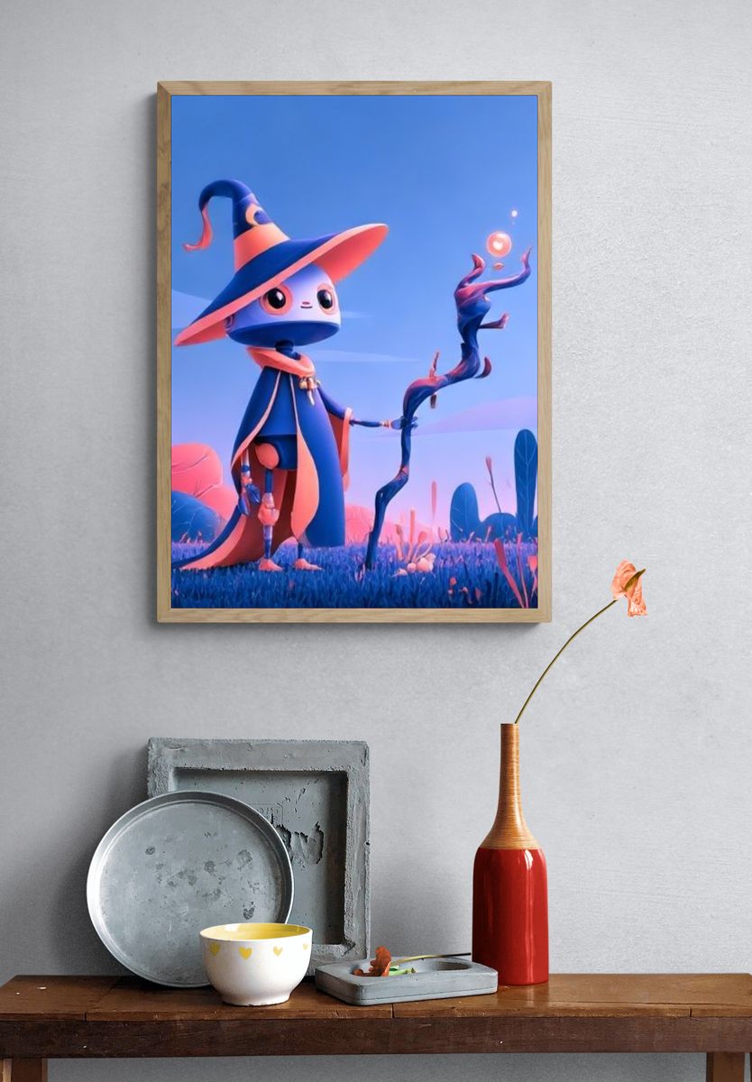 Wizard Character Digital Art Poster. — room view 3