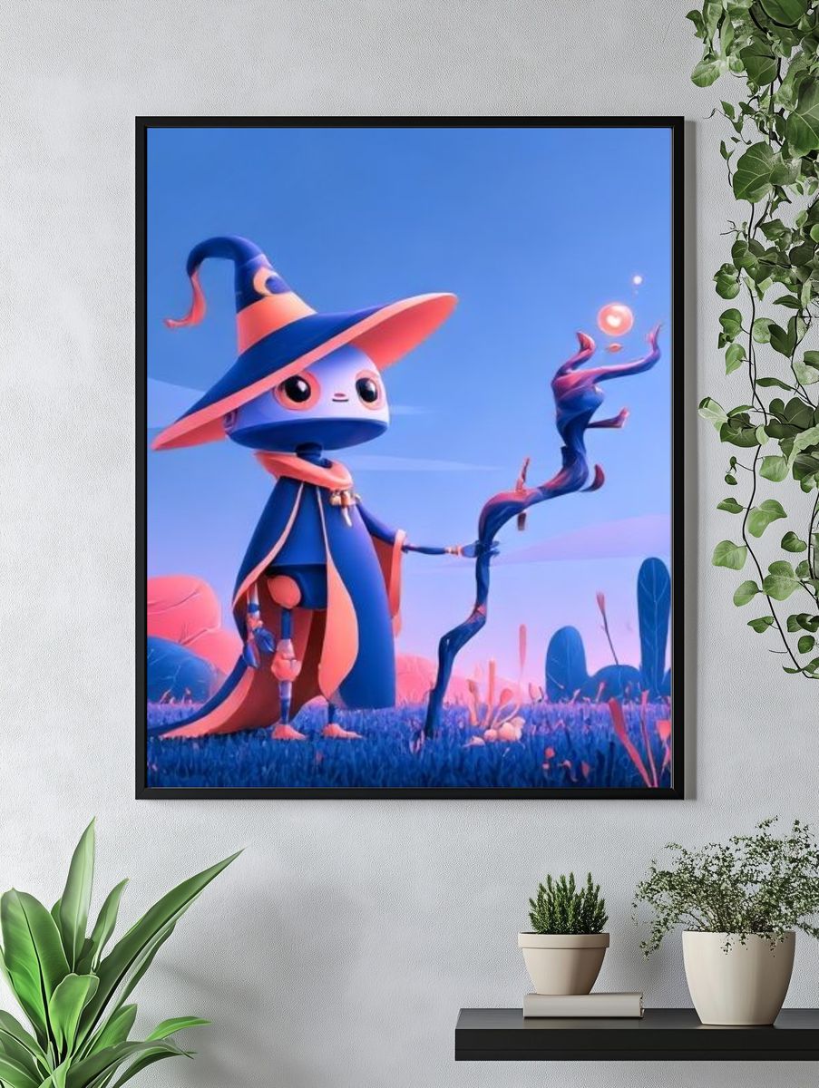 Wizard Character Digital Art Poster. — room view 4
