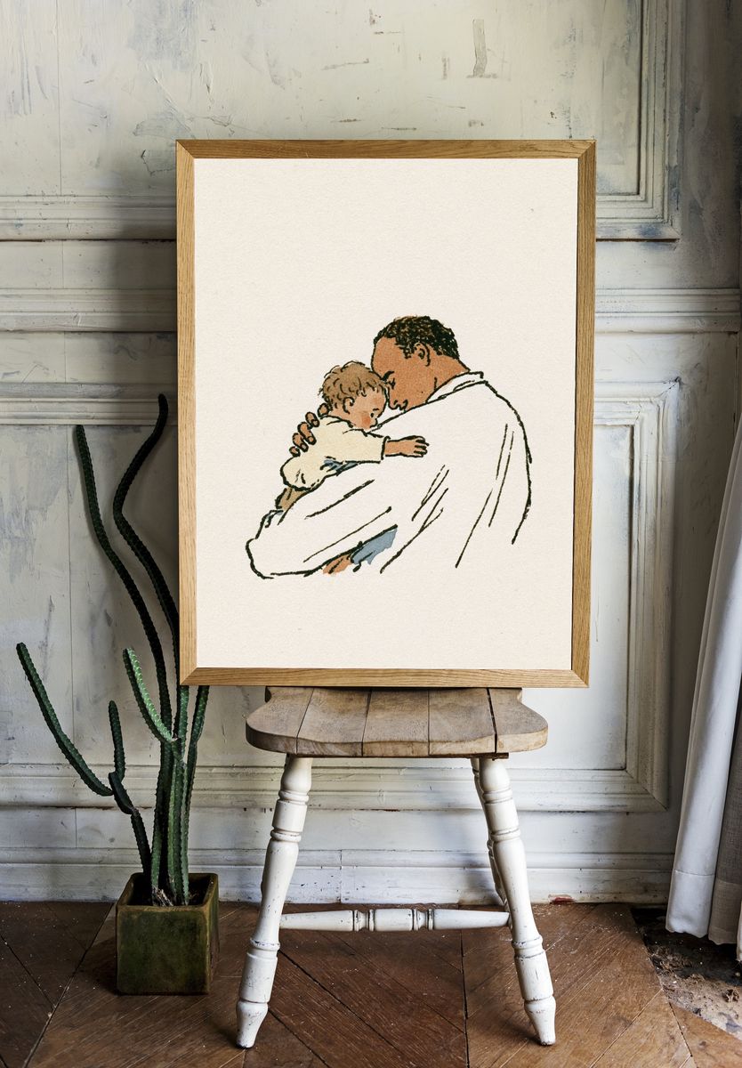 Tender Embrace Illustration Poster. room preview