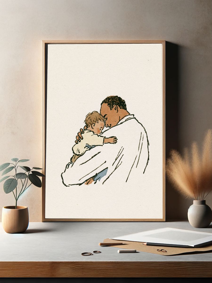Tender Embrace Illustration Poster. — room view 2