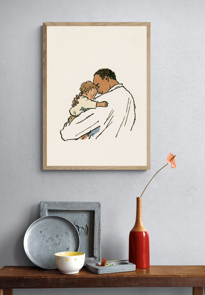 Tender Embrace Illustration Poster. — room view 3