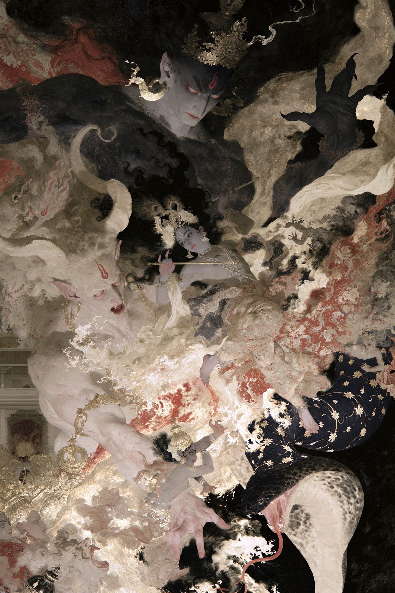 Mythic Serpent Court Illustration Poster. poster detail