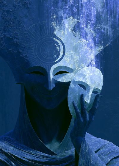Mystic Mask Digital Art Poster. poster