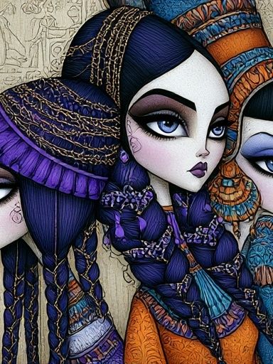 Egyptian Dolls Illustration Poster. poster detail