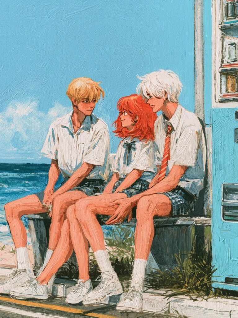 Beachside Friends Illustration Poster. poster — illustration art