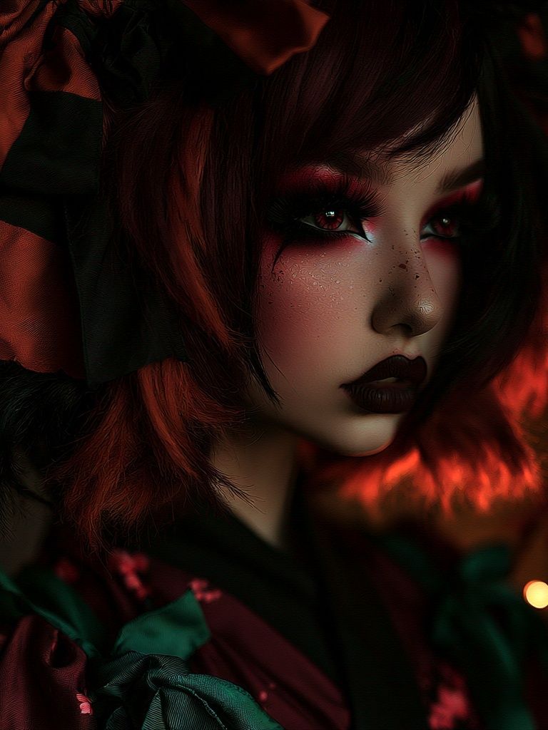 Gothic Doll Portrait Print. poster — illustration art