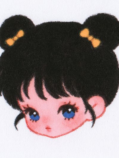 Cute Girl Portrait Illustration Poster. poster