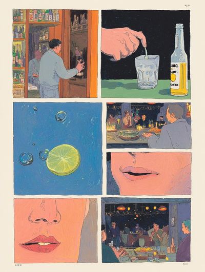 Cocktail Bar Scenes Illustration Print. poster print