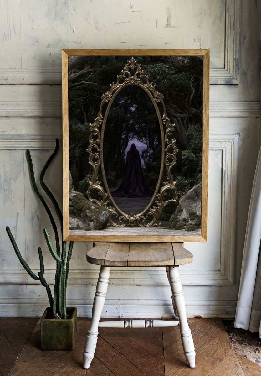 Enchanted Mirror Forest Print. — room view 1