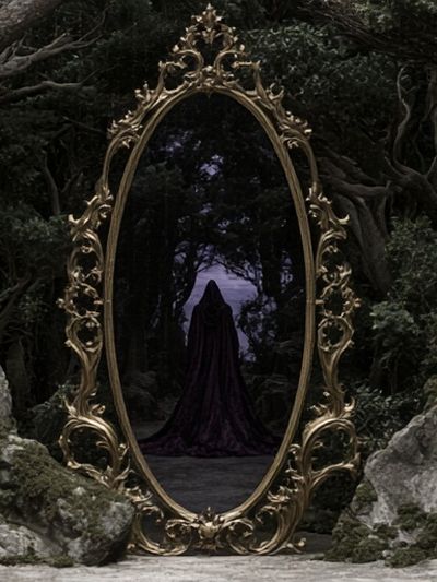 Enchanted Mirror Forest Print. poster