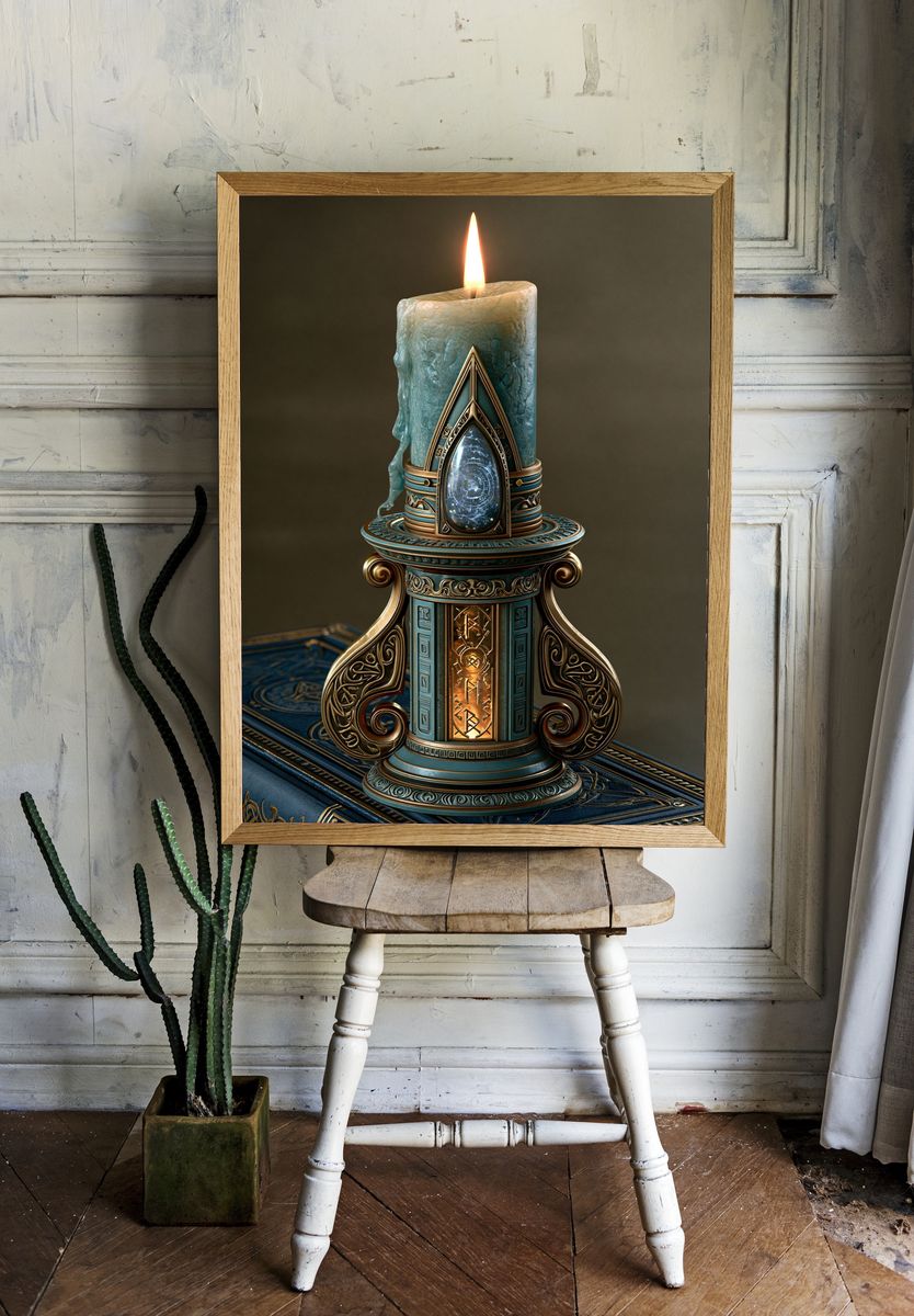 Mystic Candle Digital Art Print. room preview
