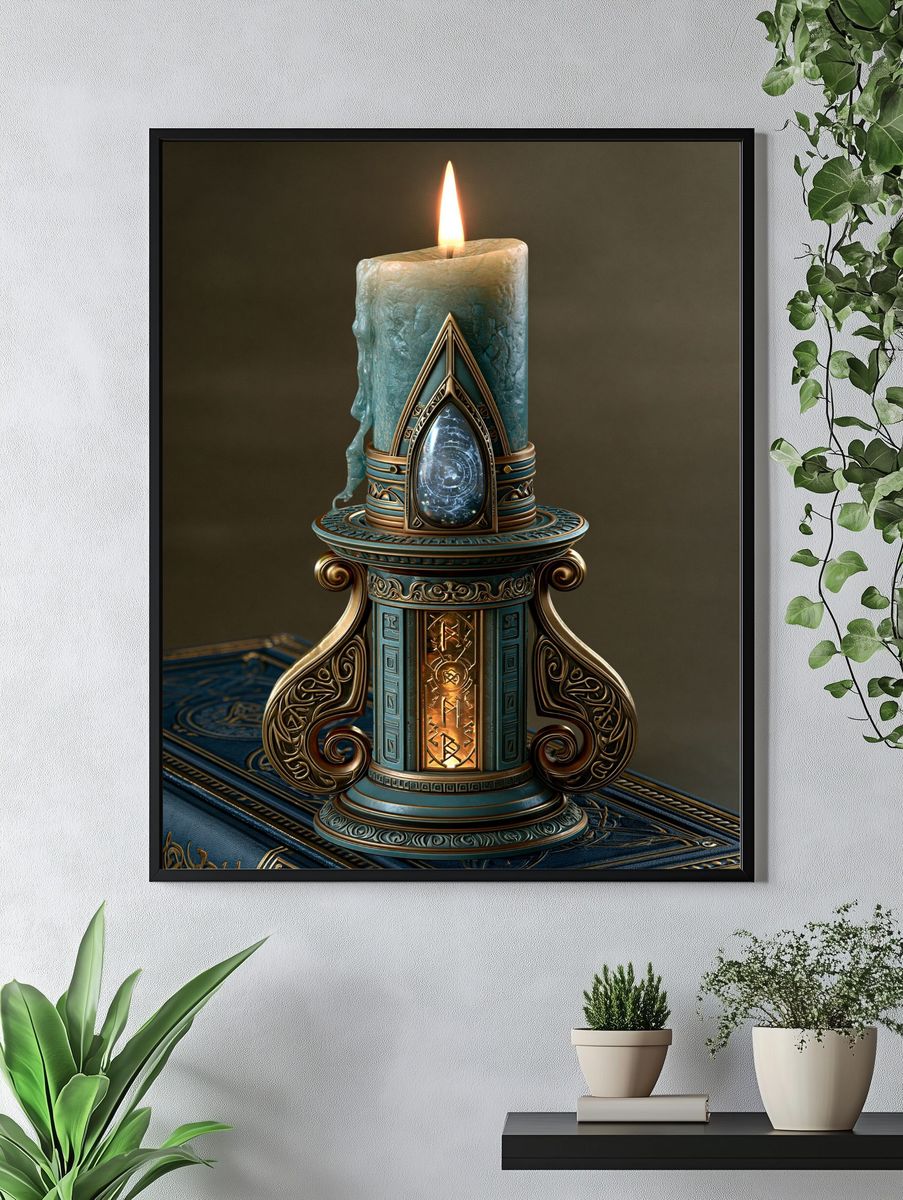 Mystic Candle Digital Art Print. — room view 4