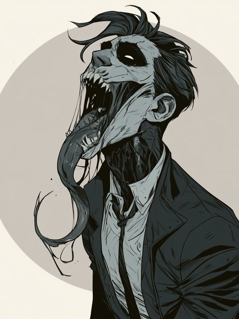 Zombie Portrait Illustration Poster. poster detail