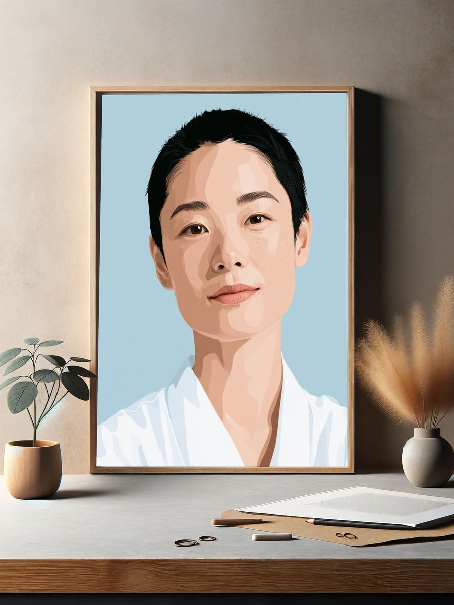 Minimalist Portrait Illustration Poster. — room view 2