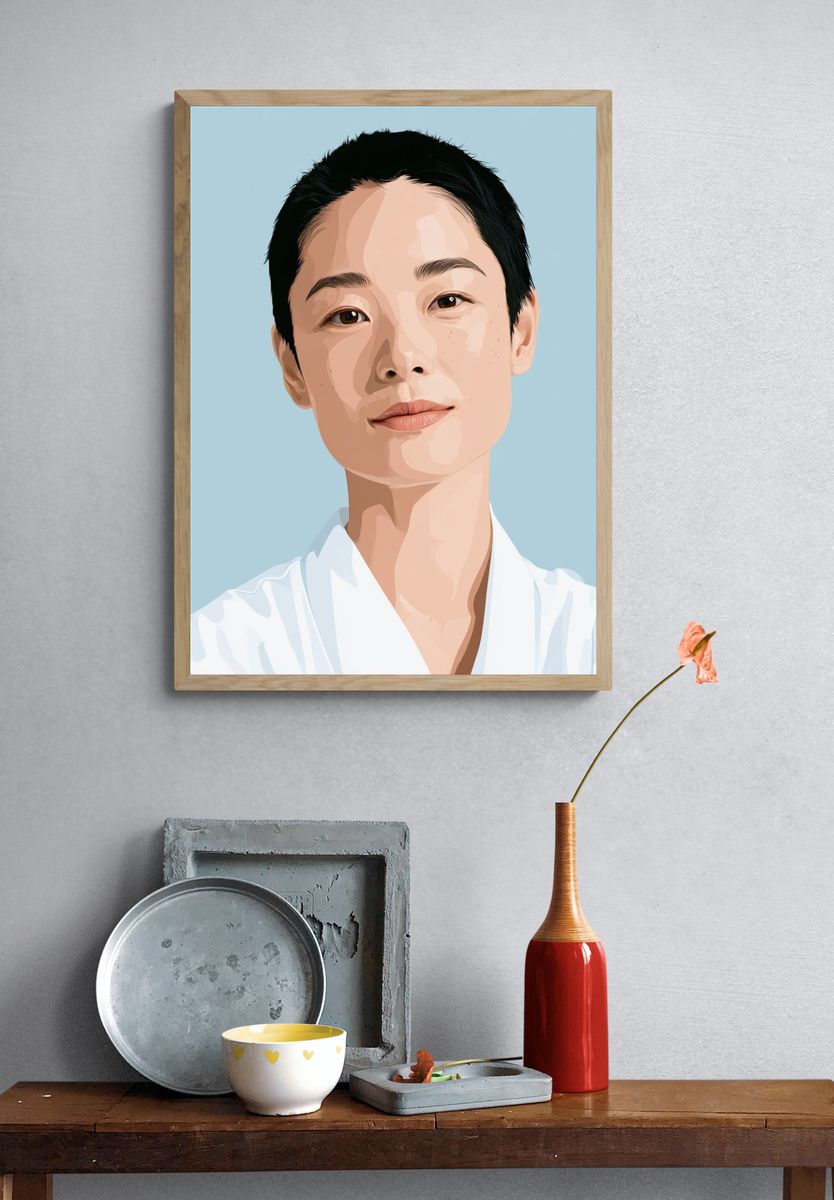 Minimalist Portrait Illustration Poster. — room view 3
