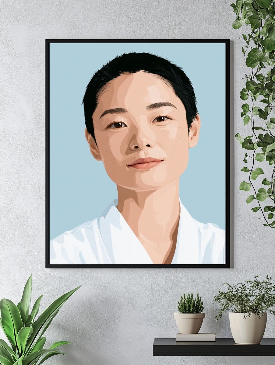 Minimalist Portrait Illustration Poster. — room view 4